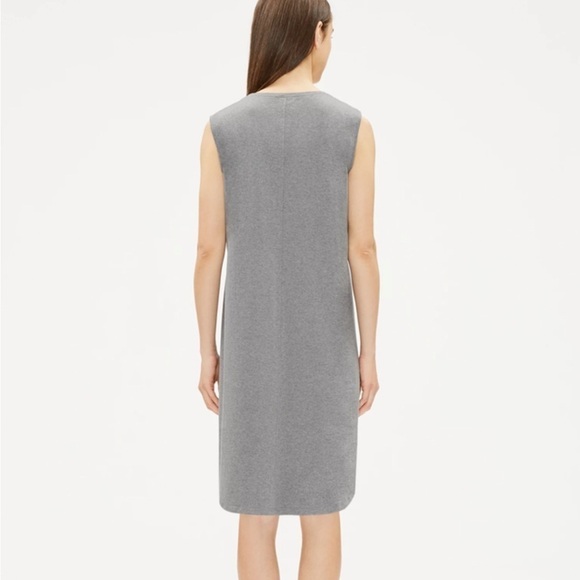 Eileen Fisher Heathered Organic Cotton Stretch Jersey Dress Size Large - Picture 7 of 7